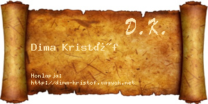 Dima Kristóf névjegykártya